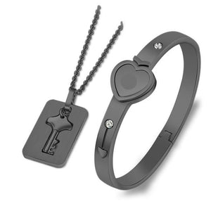 Men's Clothing and Accessories Gift Love Lock Your Heart Bracelet Set-UlGadget