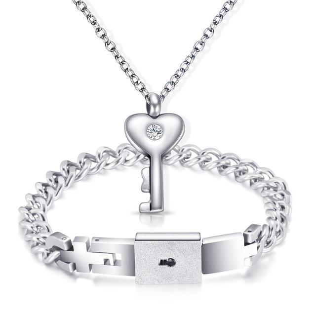 Men's Clothing and Accessories Gift Love Lock Your Heart Bracelet Set-UlGadget