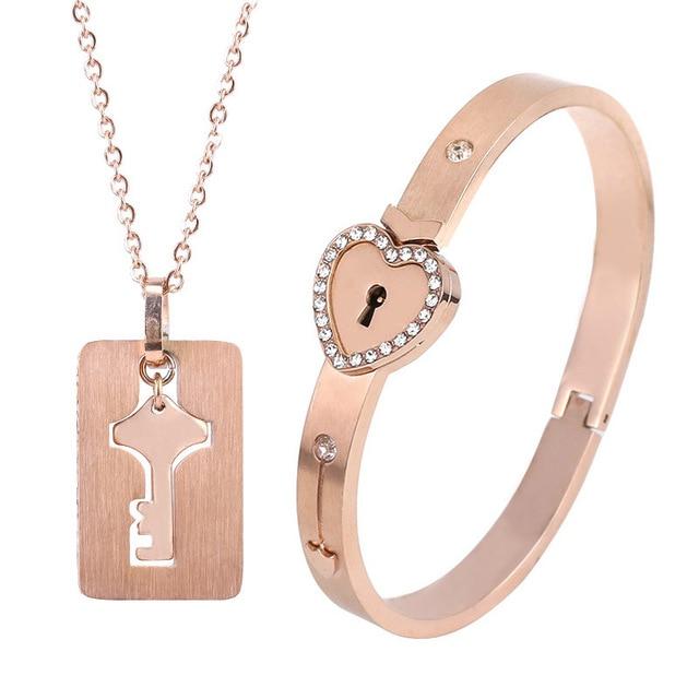 Men's Clothing and Accessories Gift Love Lock Your Heart Bracelet Set-UlGadget