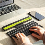 Black Wireless Bluetooth Keyboard Universal Roll Up Quick Response with Tablet PC Smart Phones Holder-UlGadget