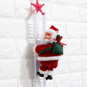 Christmas Electric Ladder Climbing Santa Hanging Decoration Christmas Tree Ornaments Funny New Year Kids Gifts-UlGadget