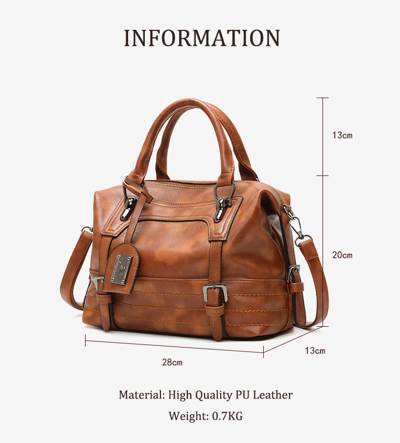 Women Vintage Luxury Large Leather Handbags-UlGadget