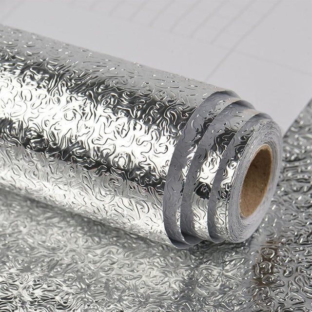 1M/3M Roll Waterproof Oil Proof Aluminum Foil Self Adhesive Wall Sticker-UlGadget