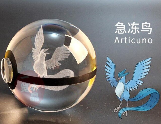 Real Pokemon Ball Crystal Transparent 3D Lamp Diameter 5cm Fancy Night Lights For Decorative Gifts-UlGadget