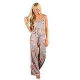 Colorful Sexy Floral Printed Strap Loose Jumpsuit with Pockets Womens-UlGadget