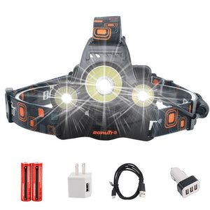 Brightest and Best 6000 Lumens T6 Waterproof Rechargeable 18650 Batteries Headlamp Flashlight for Night-UlGadget