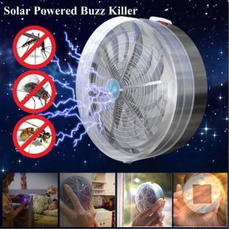 Solar Powered Buzz UV Lamp Outdoor Electric Mosquito Killer-UlGadget