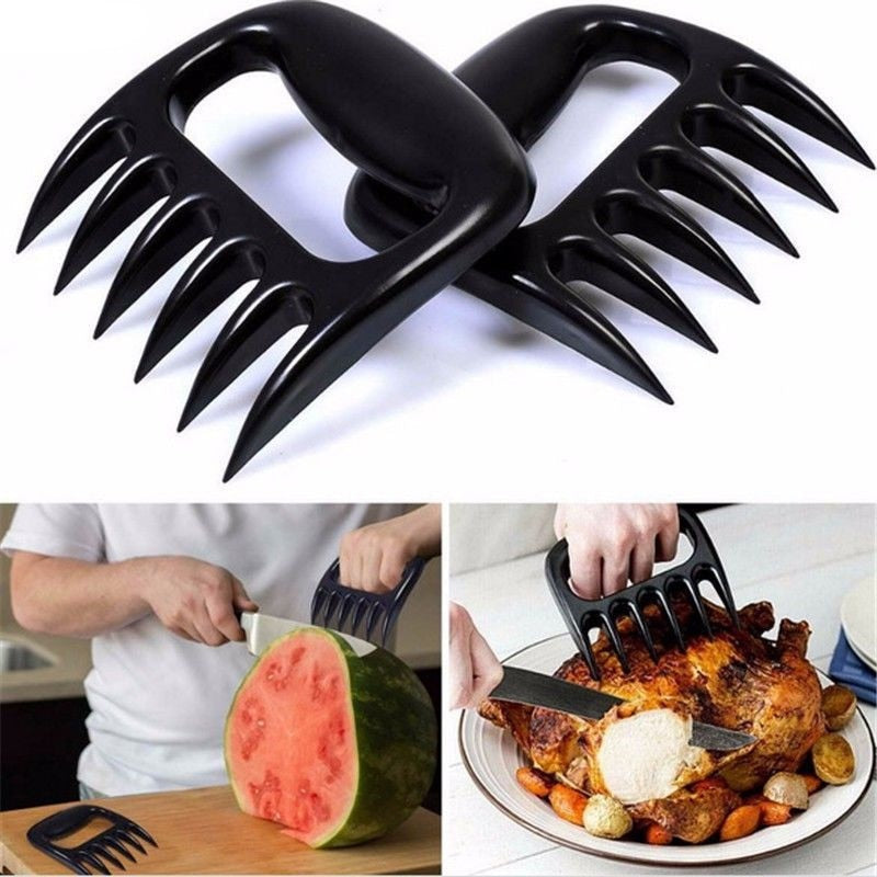 2pcBarbecue Bear Paws Claws Meat Chicken Shredder Pork Handler Carving Forks BBQ Handler Kitchen Forks Tool-UlGadget