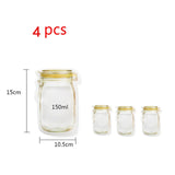 4/3PCS Pack Reusable Mason Jar Bottles Bags Nuts Candy Cookies Bag Seal Fresh Food Storage Bag Zipper Sealed-UlGadget