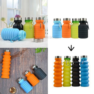 550 ML Silicone Collapsible Water Bottle Travel Sport Folding Outdoor Retractable-UlGadget