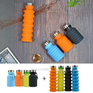 550 ML Silicone Collapsible Water Bottle Travel Sport Folding Outdoor Retractable-UlGadget