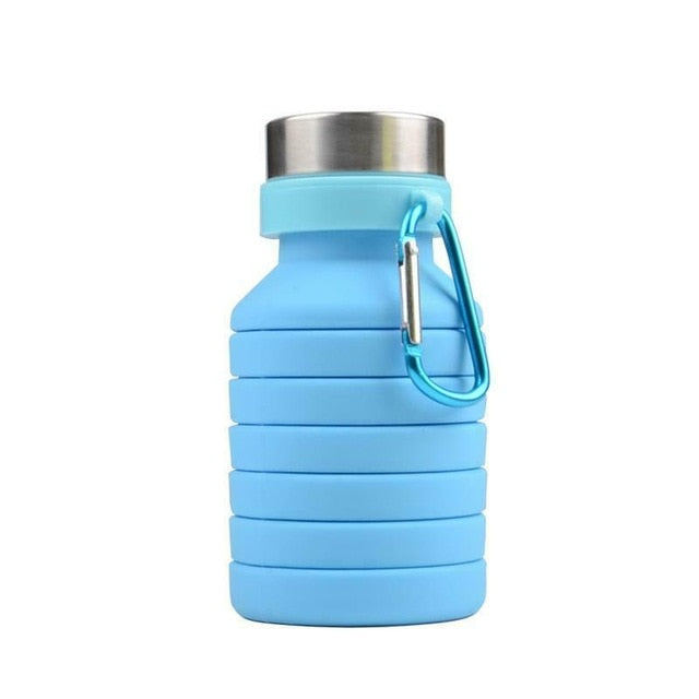 550 ML Silicone Collapsible Water Bottle Travel Sport Folding Outdoor Retractable-UlGadget