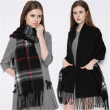 Pocket Shawl Women Warm Winter Scarves Shawls Blanket Scarf Bufandas-UlGadget