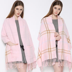 Pocket Shawl Women Warm Winter Scarves Shawls Blanket Scarf Bufandas-UlGadget