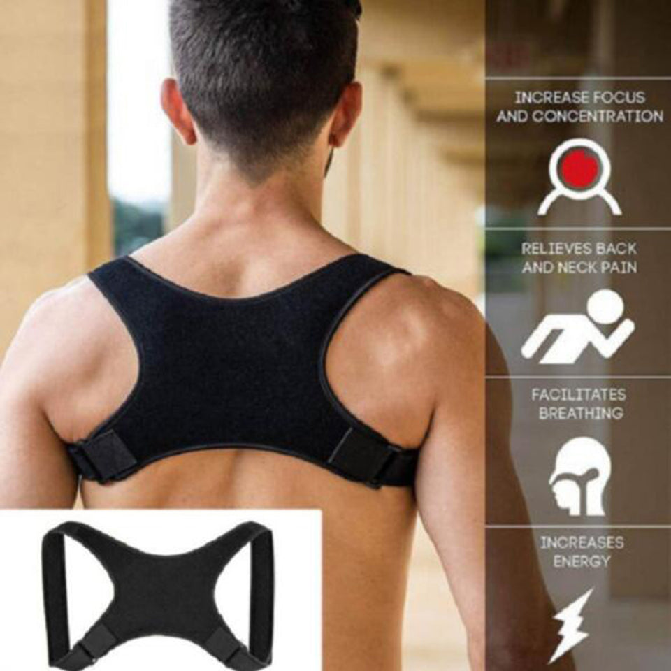 Adjustable Posture Fixer Corrector Shoulder Back Support Belt-UlGadget