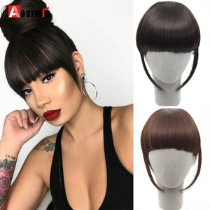 SLLIE 2PCS Clip in Bangs Hair Extensions Human Hair Air Bangs with Temples One Piece Clip on Front Bangs Hairpiece 3D Clip-In Bangs Hair Extensions-UlGadget