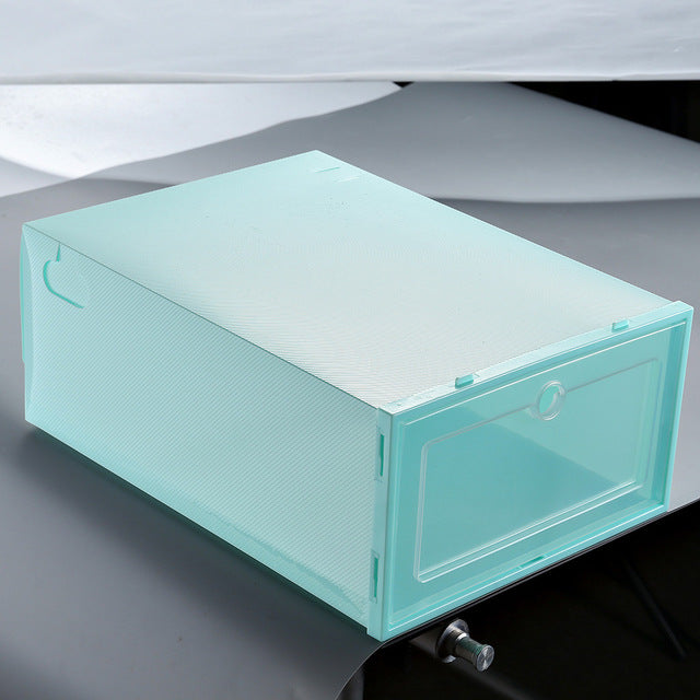 Transparent Drawer Shoes Box Plastic Stackable Foldable Clear Shoes Storage-UlGadget