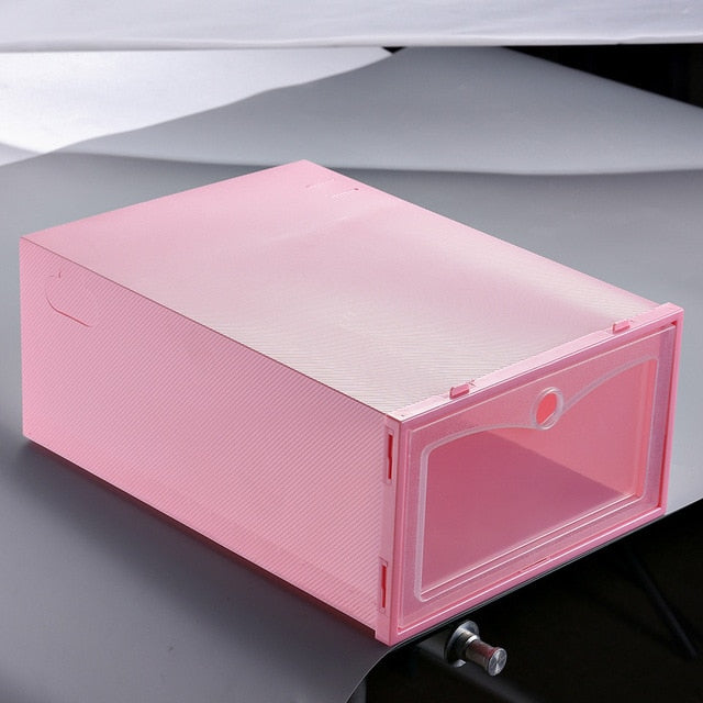 Transparent Drawer Shoes Box Plastic Stackable Foldable Clear Shoes Storage-UlGadget