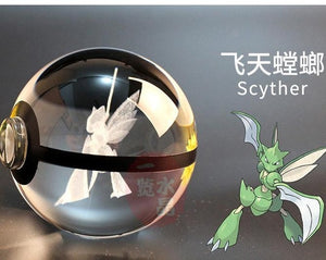 Real Pokemon Ball Crystal Transparent 3D Lamp Diameter 5cm Fancy Night Lights For Decorative Gifts-UlGadget