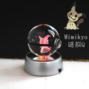 Real Pokemon Ball Crystal Transparent 3D Lamp Diameter 5cm Fancy Night Lights For Decorative Gifts-UlGadget