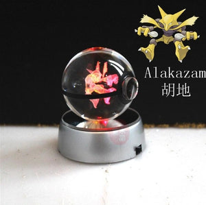 Real Pokemon Ball Crystal Transparent 3D Lamp Diameter 5cm Fancy Night Lights For Decorative Gifts-UlGadget