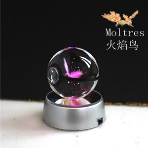 Real Pokemon Ball Crystal Transparent 3D Lamp Diameter 5cm Fancy Night Lights For Decorative Gifts-UlGadget