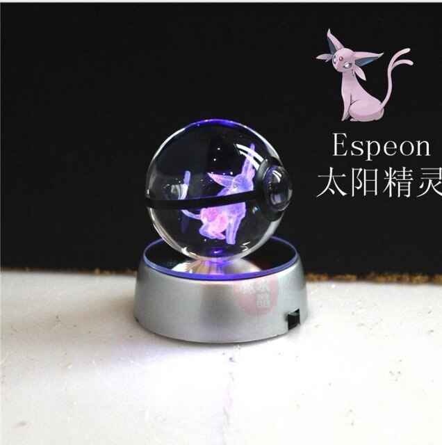 Real Pokemon Ball Crystal Transparent 3D Lamp Diameter 5cm Fancy Night Lights For Decorative Gifts-UlGadget