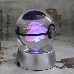 Real Pokemon Ball Crystal Transparent 3D Lamp Diameter 5cm Fancy Night Lights For Decorative Gifts-UlGadget