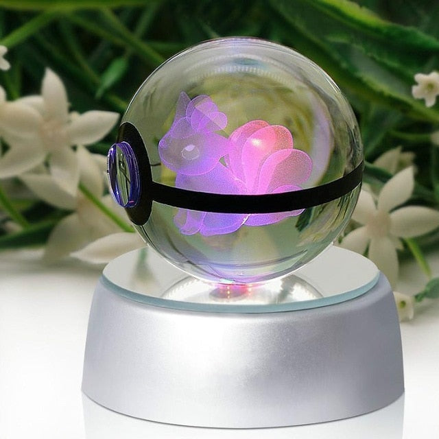 Real Pokemon Ball Crystal Transparent 3D Lamp Diameter 5cm Fancy Night Lights For Decorative Gifts-UlGadget