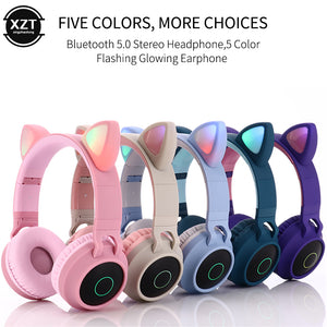 Wireless Cat Ear Bluetooth 5.0 Headphones LED Noise Cancelling Bluetooth Headset