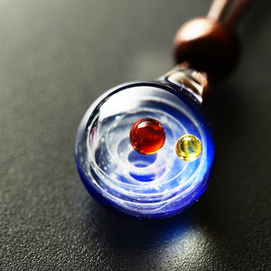 Love Gift Solar System Universe Colorful Glass Pendant Necklace-UlGadget