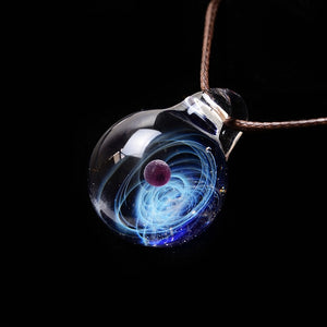 Love Gift Solar System Universe Colorful Glass Pendant Necklace-UlGadget