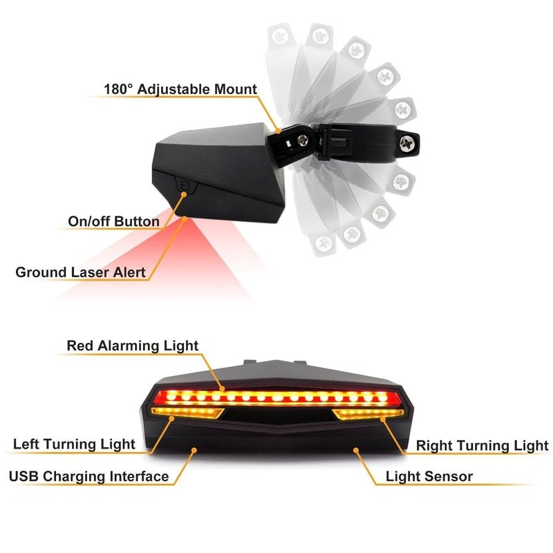 Sports and Entertainment CycleLight - Smart LED Wireless Tail Light-UlGadget