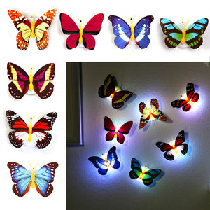 5PCS/PACK Creative Colorful Butterfly LED Night Light Beautiful Home Bedroom Decorative Wall Color Random-UlGadget