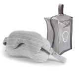 New 2 in 1 Grey Travel Mask and Pillow & Storage Bag with Handle Portable Comfortable Elegant Hand Washable-UlGadget