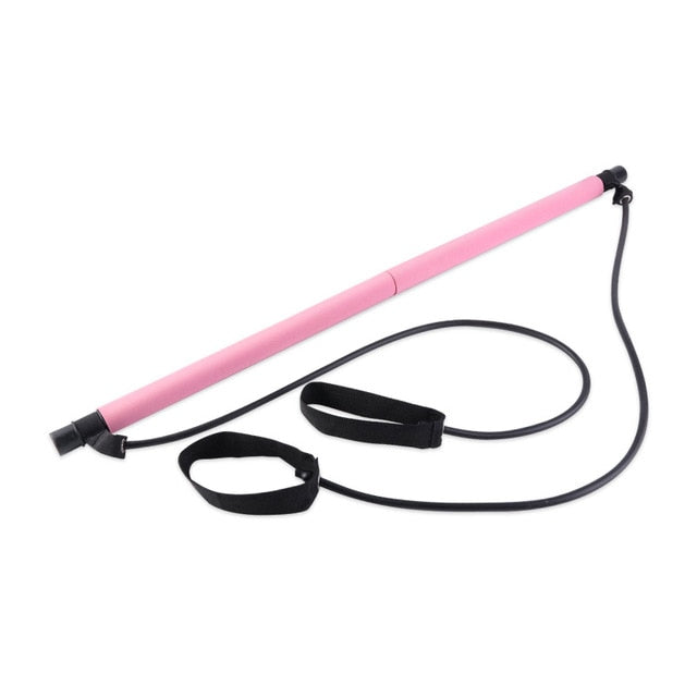 Portable Pilates Bar Kit with Resistance Elastic Band Yoga Pilates Exercise Stick-UlGadget