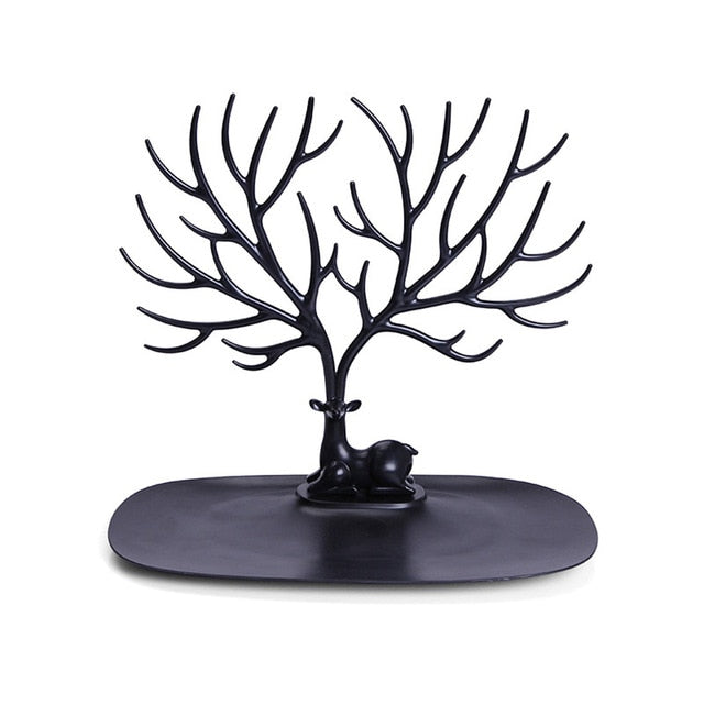 Deer Head Colorful Plastic Jewelry Tray Tree Storage-UlGadget