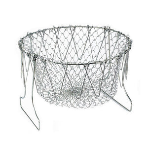 Cook Basket Foldable Steam Rinse Strain Fry French Chef Magic Strainer Net Kitchen Cooking Tool-UlGadget