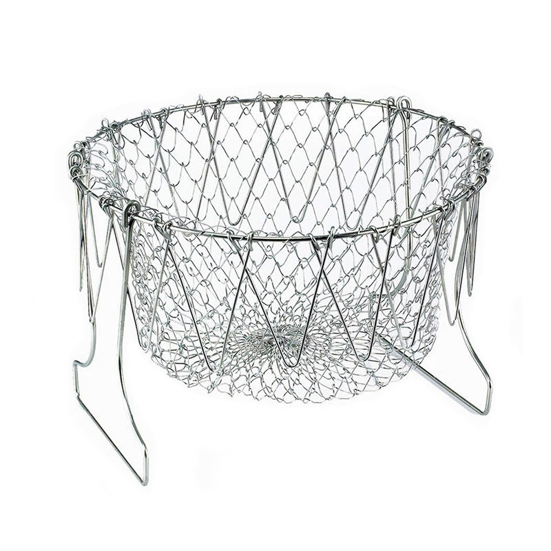 Cook Basket Foldable Steam Rinse Strain Fry French Chef Magic Strainer Net Kitchen Cooking Tool-UlGadget