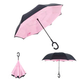 Colorful Windproof Reverse Folding Double Layer Inverted Umbrella Hands For Car-UlGadget