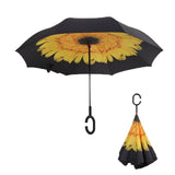 Colorful Windproof Reverse Folding Double Layer Inverted Umbrella Hands For Car-UlGadget