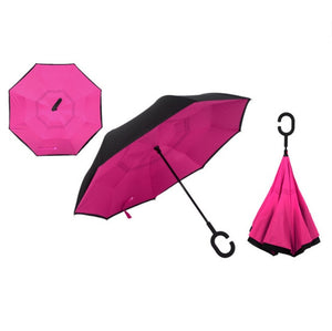 Colorful Windproof Reverse Folding Double Layer Inverted Umbrella Hands For Car-UlGadget