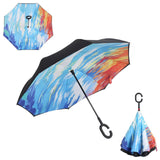 Colorful Windproof Reverse Folding Double Layer Inverted Umbrella Hands For Car-UlGadget