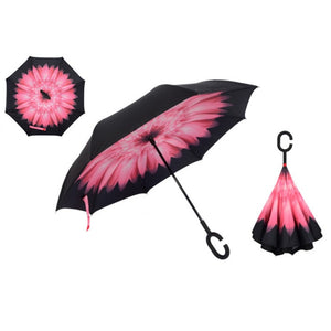 Colorful Windproof Reverse Folding Double Layer Inverted Umbrella Hands For Car-UlGadget