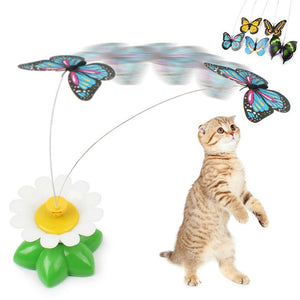 Colorful Plastic Funny Butterfly or Bird Electric Rotating Cat Toy-UlGadget