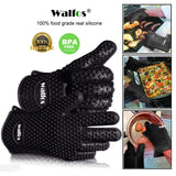 "Walfos" Silicone Kitchen Glove Food Grade Heat Resistant Cooking BBQ Grill Oven Mitt Baking Glove-UlGadget