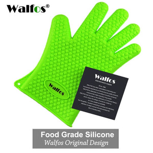 "Walfos" Silicone Kitchen Glove Food Grade Heat Resistant Cooking BBQ Grill Oven Mitt Baking Glove-UlGadget