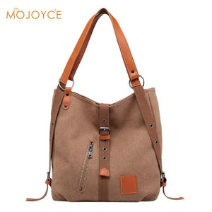 Women Canvas Casual The Versatile Large Capacity Zipper Shoulder Bag-UlGadget