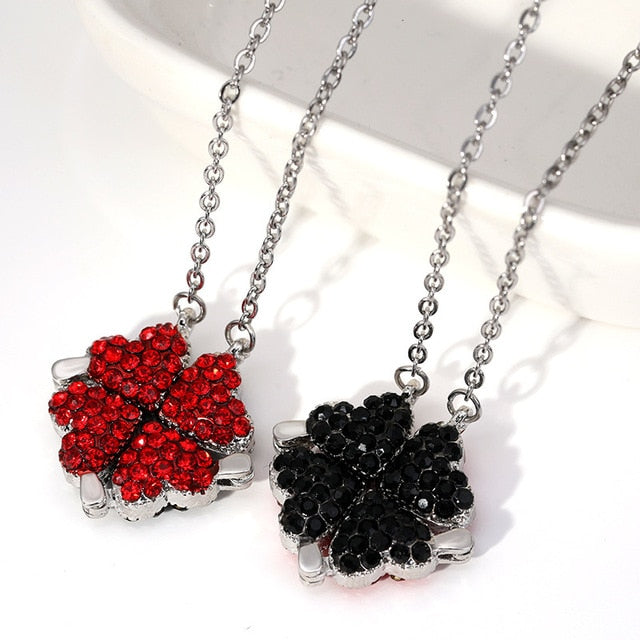 Red Blue Women's Favorite S925 Silver Clover Necklace-UlGadget