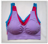 3pcs Women Comfortable Seamless Wireless Sports Bra with Removable Pads-UlGadget